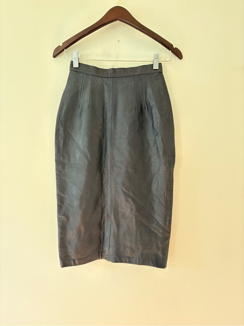 Vintage Almaro Moda Leather Pencil Skirt | Made in Israel | Size 4